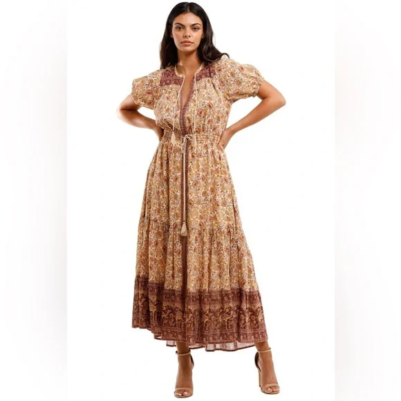 Spell and The Gypsy Sundown Maxi Dress/Gown in Spice with tags size S - Picture 5 of 7